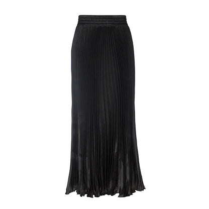 Glossy pleated skirt long accordion skirt long skirt skirt