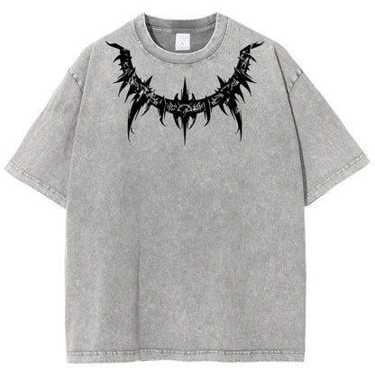 Anime BerserkPrinted T-Shirt Summer Cotton Washed Vintage Short Sleeve