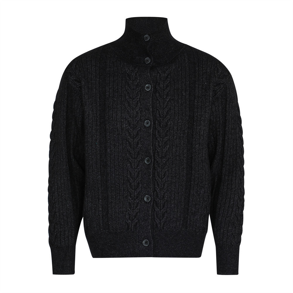 Heren vest met hoge hals en knoopsluiting