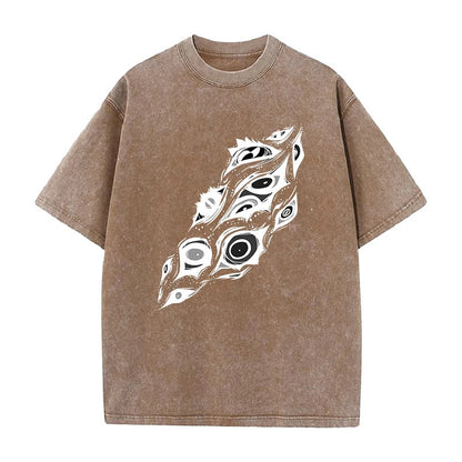 Summer New Anime Chainsaw Man Printed T-Shirt Summer Cotton Washed Vintage Short Sleeve Top