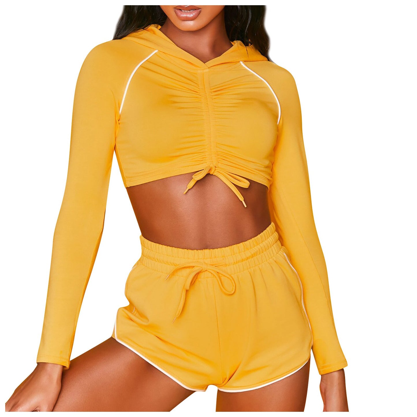 Women Sexy Fitness Strap Long Sleeve  Sport Suit Tracksuit Gym Wear Yoga Sets