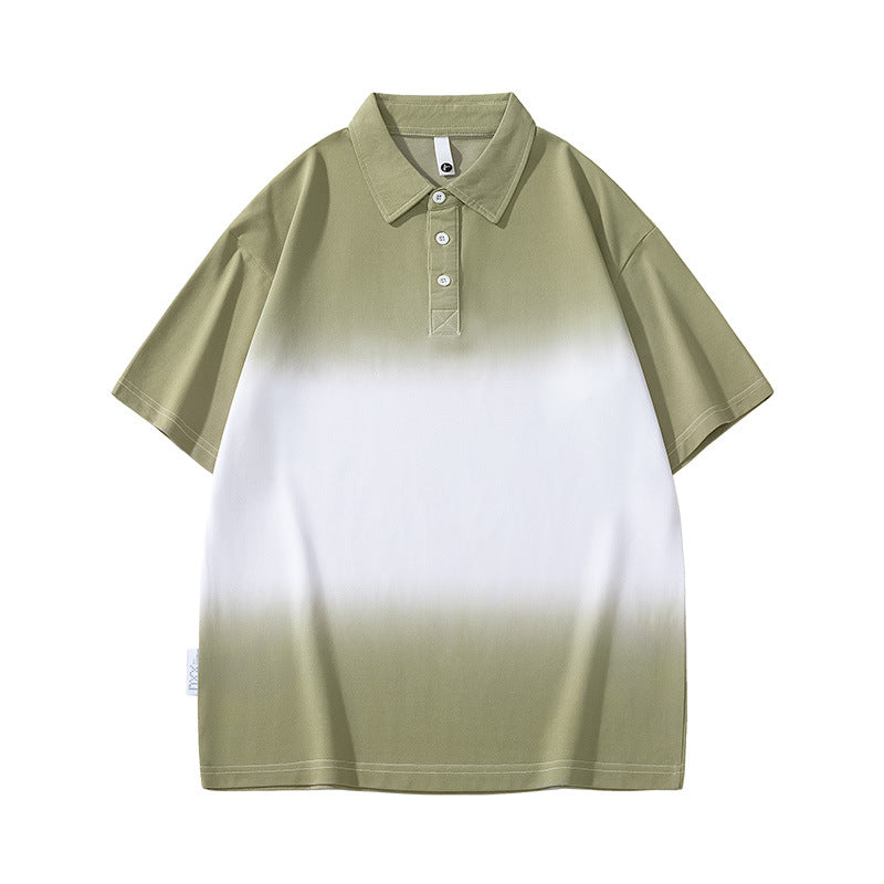 Gradient short sleeved polo shirt for men in summer