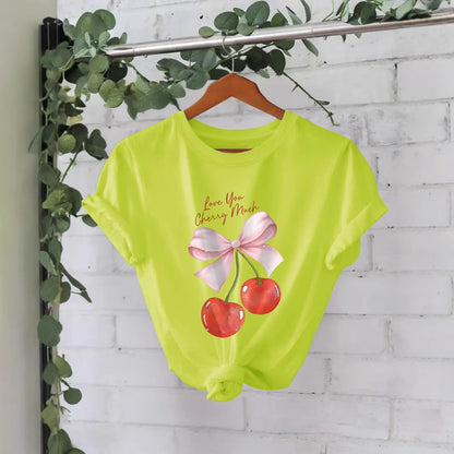 Cherry printed pure cotton top
