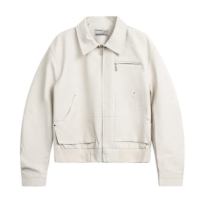 Workwear PU leather jacket