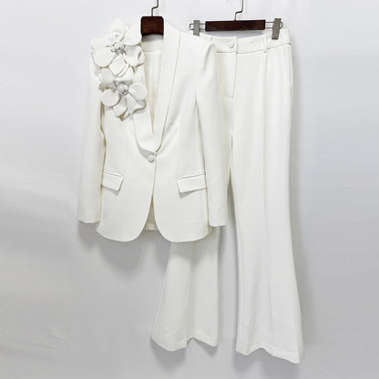 Womens Formal Suit Set with Flared Pants
