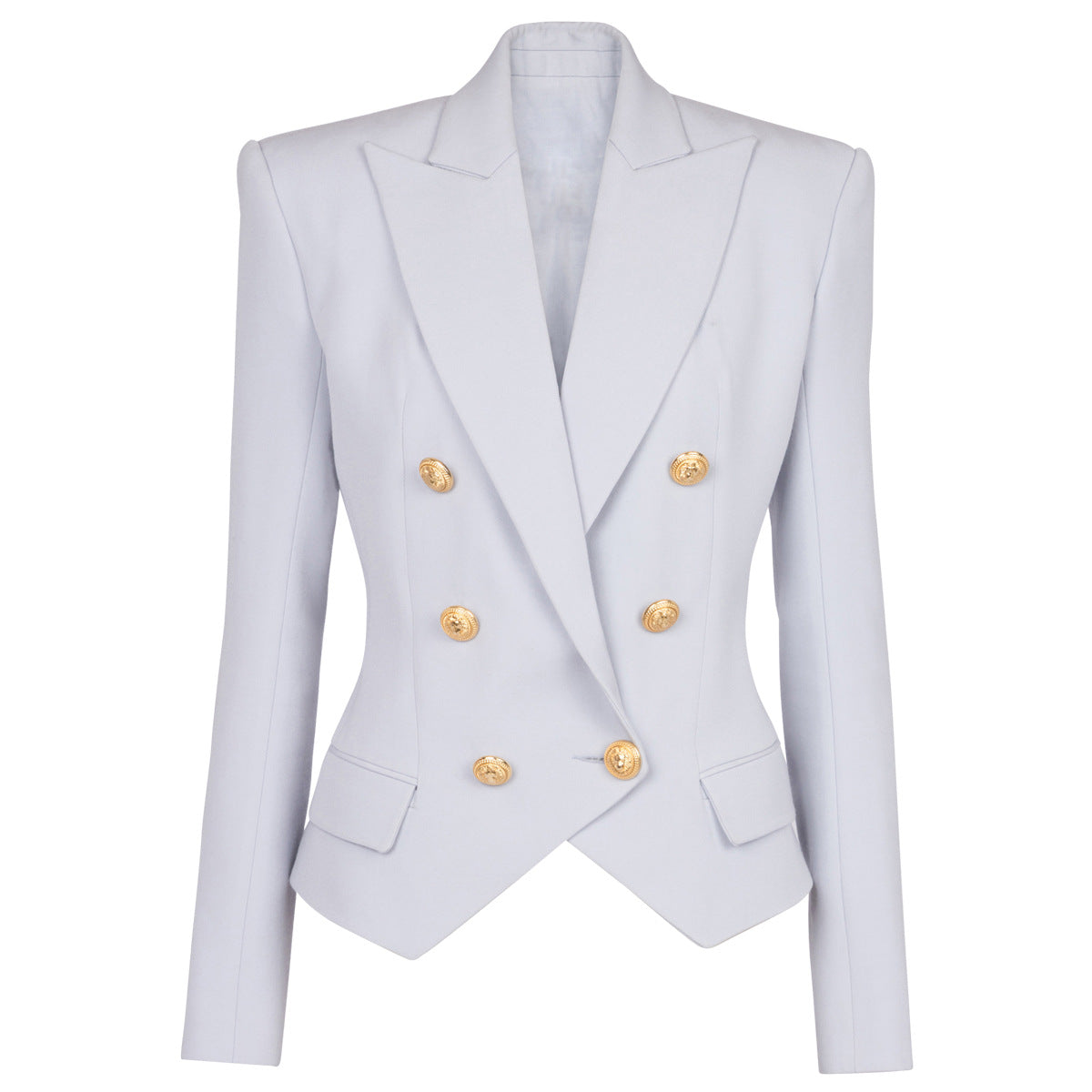 Klassieke damesblazer met dubbele rij gouden knopen