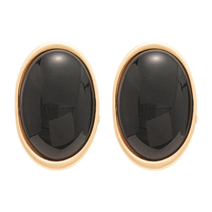 Retro Geometric Resin Oval Earrings
