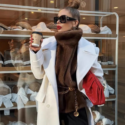 Women's Double-Breasted Long Coat