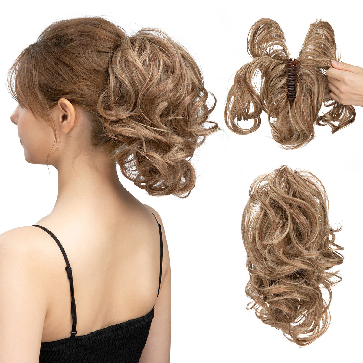 Short Synthetic Adjustable Fluffy Natural Grip Ponytail