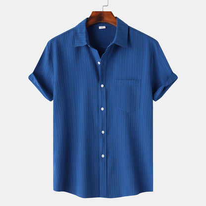 Mens Short Sleeve Lapel Shirt