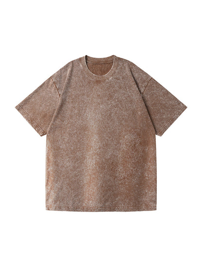 Oversized Washed Cotton T-shirt with Batik Print