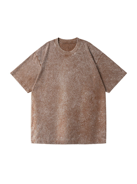 Oversized Washed Cotton T-shirt with Batik Print