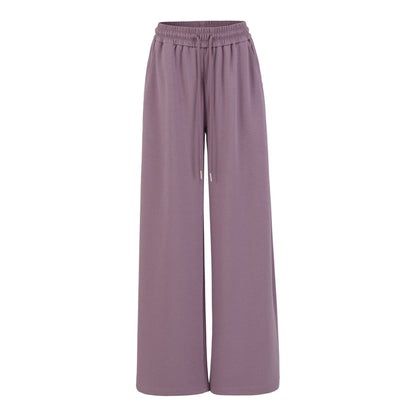 Drawstring Elastic Waist Straight Pants for Women