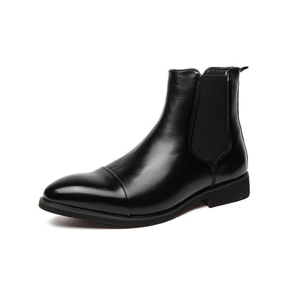 Men's boots - English style casual Chelsea boots - high-top leather shoes