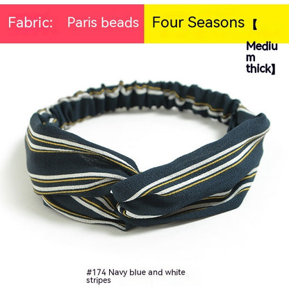 Elastische gekruiste chiffon hoofdband in Boheemse stijl