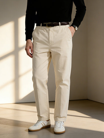 Men's Straight-Leg Cotton Casual Pants