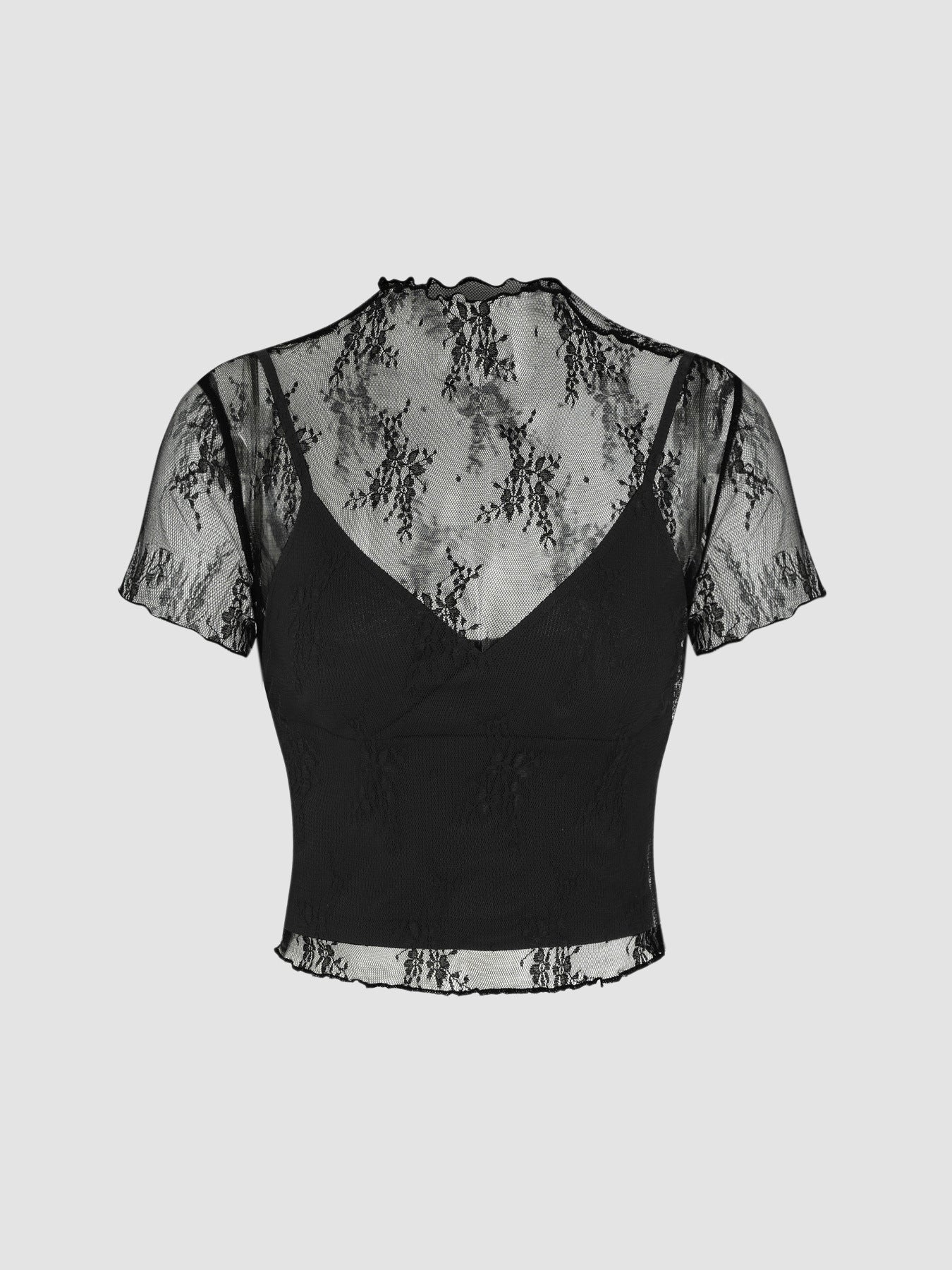 Womens Lace Camisole Two-Piece Set
