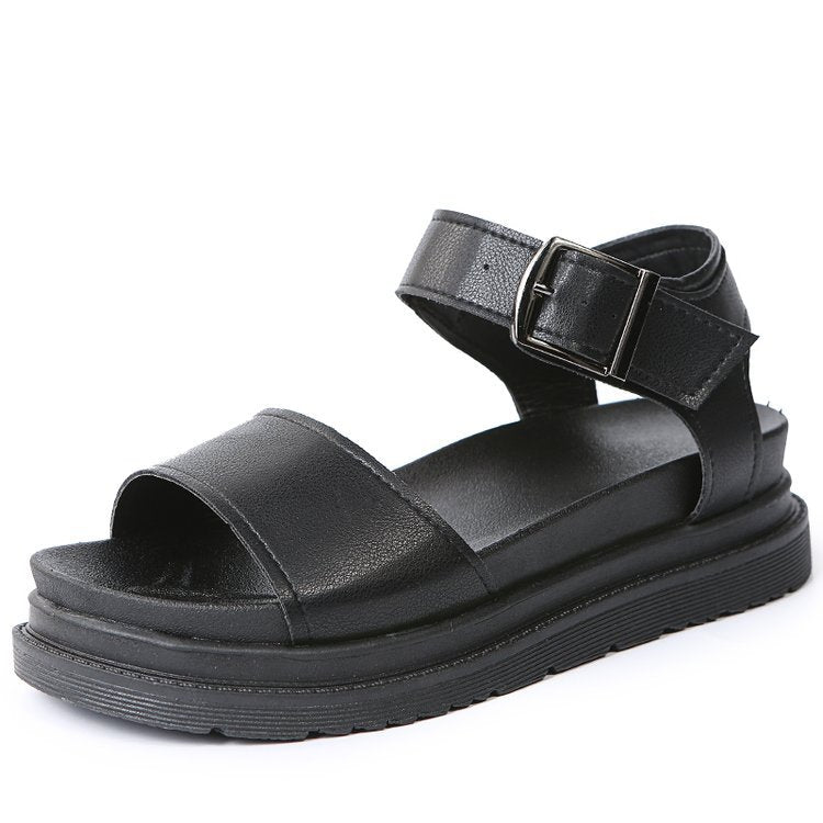 New Design Womens Flat Roman Sandals Thick Hollow Out Sandals