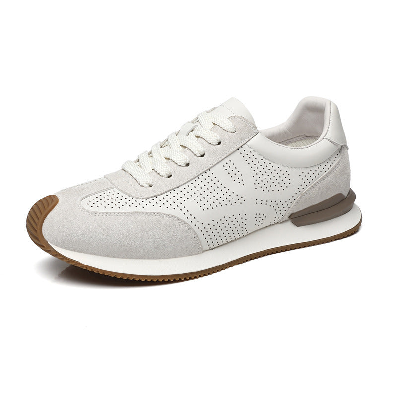 First layer cowhide white shoes