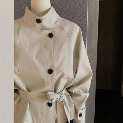 Lady's belt style versatile trench coat