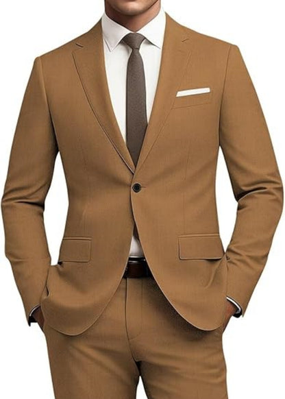 Veelzijdige effen zakelijke 3-delig kostuum