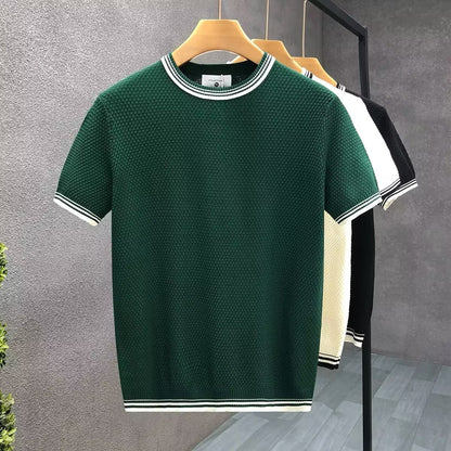 Mens Color Block Knit Shirt