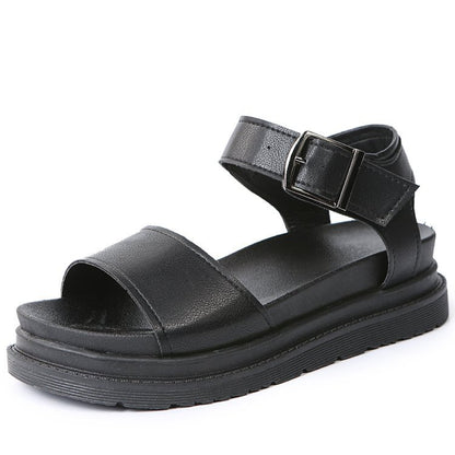 New Design Womens Flat Roman Sandals Thick Hollow Out Sandals