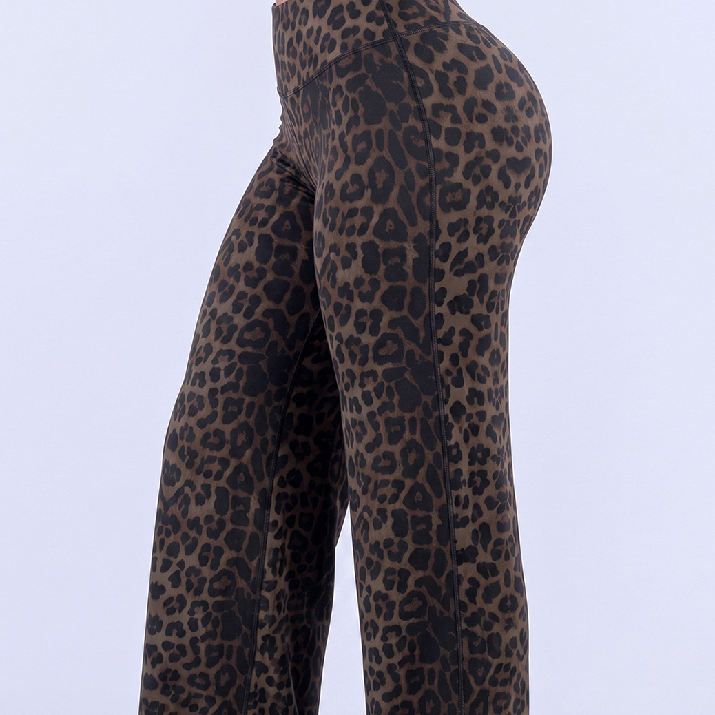 Women's Brushed Fabric High-Waisted Wide-Leg Yoga Running Pants
