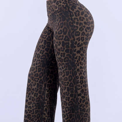 Women's Brushed Fabric High-Waisted Wide-Leg Yoga Running Pants