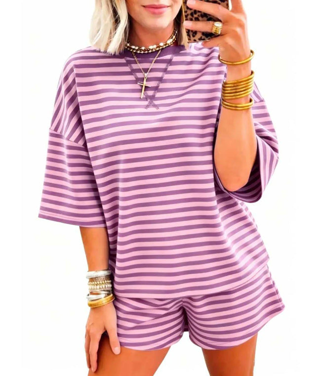 Women's Striped Knit Two-Piece Set