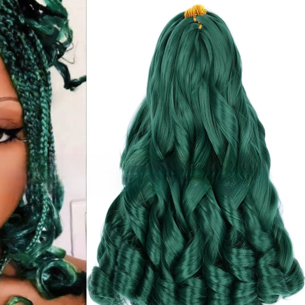 Synthetic fiber wig with long wavy hair