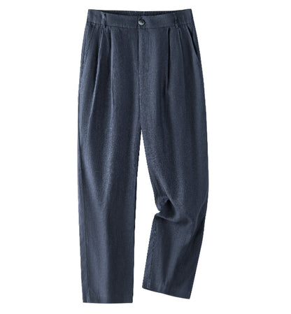 Mens Linen Casual Pants Straight Leg