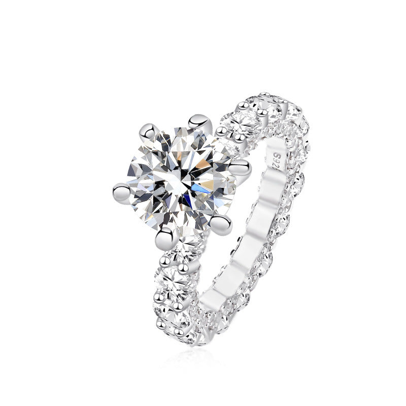 Damilla ring met 4 karaat moissanite in s925 sterling zilver