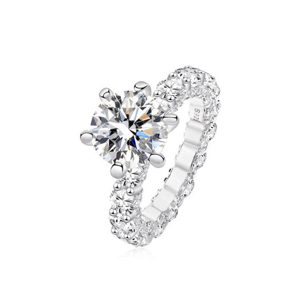 Damilla ring met 4 karaat moissanite in s925 sterling zilver