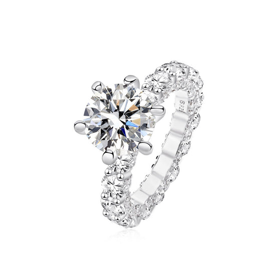 Damilla ring met 4 karaat moissanite in s925 sterling zilver
