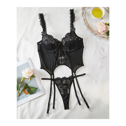 European Style Lingerie Set with Sheer Lace