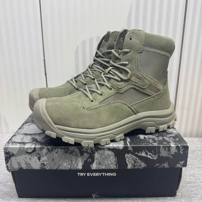 Men's Breathable Mid-High Top Outdoor Hiking Shoes with YKK Side Zipper