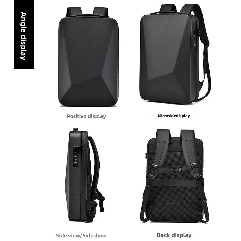 Large-capacity lockable commuter laptop bag