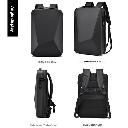 Large-capacity lockable commuter laptop bag