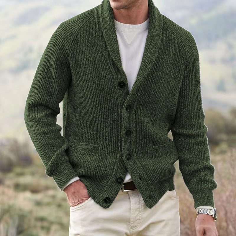 Mens Thickened Acrylic Blend Cardigan