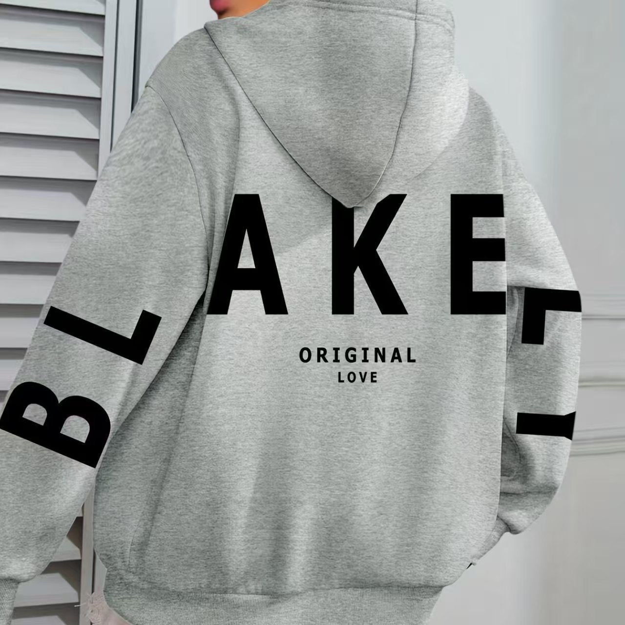 Gothic Letter Print Hooded Sweatshirt