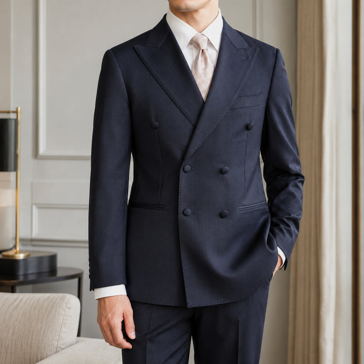 Mens Double Breasted Suit