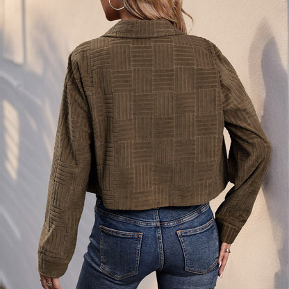 Retro corduroy effen Europese en Amerikaanse jacket