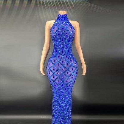 Rhinestone Silver Dress Plus Size