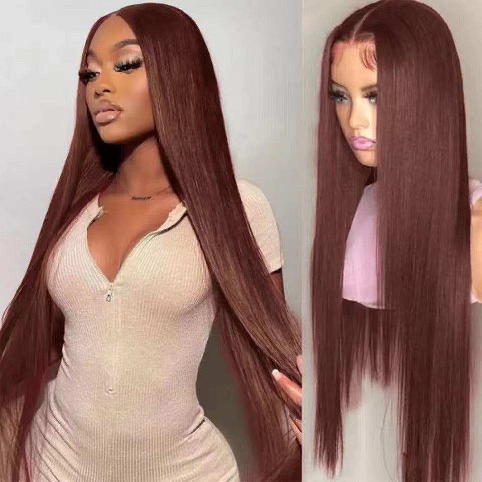 Synthetic Long Straight Front Lace Wig