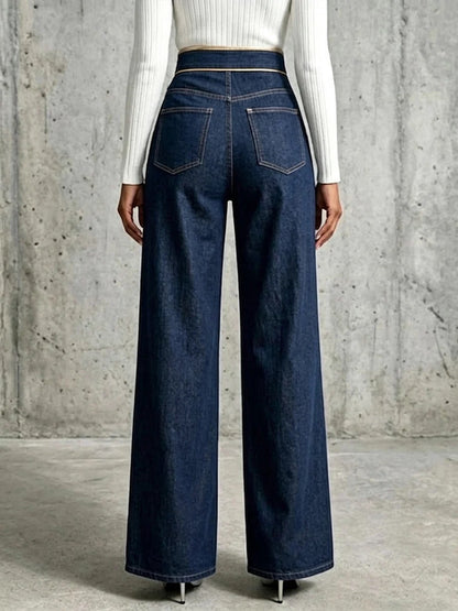 Womens Straight Leg Denim Pants
