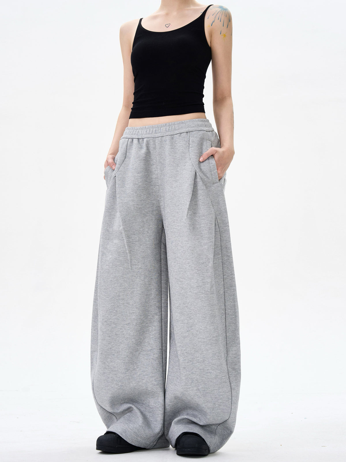 Women's High Waist Drawstring Wide Leg Streetwear Casual Pants