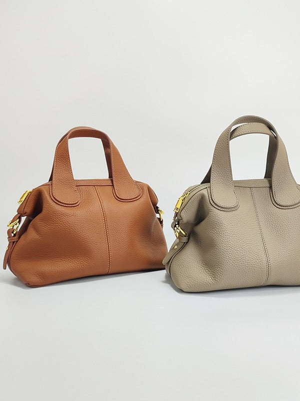 Womens Top-Layer Cowhide Dumpling Handbag