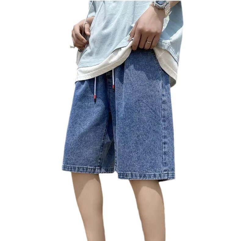 Men's Denim Shorts Summer Loose Five-Point Pants