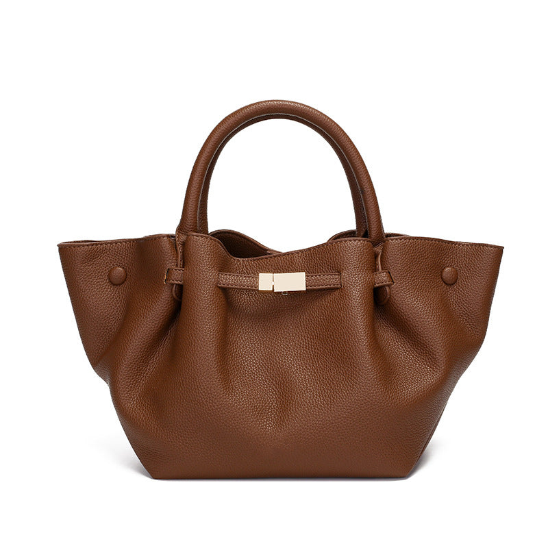 Women's Textured Pleated Tote Bag Large Capacity Single Shoulder Handbag